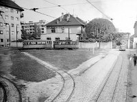 Tramvajsko okretište ispred Tvornica ulja Zagreb u Branimirovoj ulici 1950. godine (okretište na Kanalu)